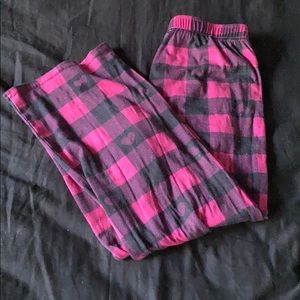 Dark pick and black pajama pants